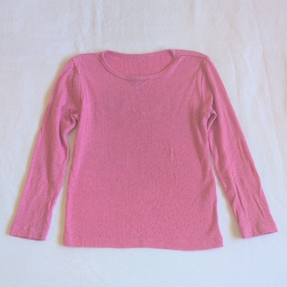 tu pink pointelle cotton blend long sleeve shirt 4-5 YRS girls